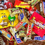 West End Foods 10 Pounds Bundle with Twix, Snickers, Milky Way, M&M's Milk Chocolate, Skittles, Starburst, M&M's Peanut Bulk Chocolate Candy Individually Wrapped Variety Mix