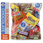 (16 Ounce) Variety Assortment Mix Bulk Pack Chocolate M&M's, Snickers, Milky Way, Twix, Reese's, York, 100 Grand, Almond Joy, Kitkat