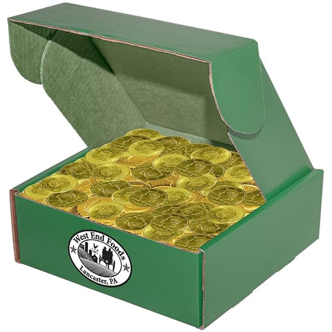 West End Foods 360 Pieces Chocolate Gold Coins for St. Patty’s Day in Green Box (4.3 Pounds)