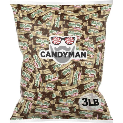 CANDYMAN (3 Lbs) Chocolate Candy Bundle of Milky Way Mini Bar Snack Pack Individually Wrapped Candy