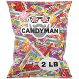 CANDYMAN Party Mix 2lb Bulk Candy Assortment Individually Wrapped Fun Size Snack Bag
