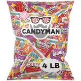 CANDYMAN Assorted Candy Variety Pack 4lbs of Bulk Individually Wrapped Pinata Stuffers