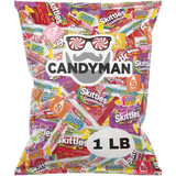 CANDYMAN Assorted Candy Variety Pack 1lb of Bulk Individually Wrapped Pinata Stuffers