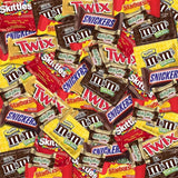 West End Foods Chocolate & Candy (1 lbs) Bundle with Twix, Snickers, Milky Way, M&M's Milk Chocolate, Skittles, Starburst, M&M's Peanut - Fun and Mini Size Party Snacks