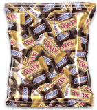 CANDYMAN Chocolate Candy Bundle with Mini Size Twix Caramel Cookie Bar & Snickers Individually Wrapped Snacks (100 Count)