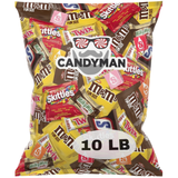 CANDYMAN Bulk Assorted Candy Variety Pack Individually Wrapped Chocolate & Candy Mix, 10 Pound Party Bag Assortment for Holiday Treats, Office Snacks, Gifting, & Favors