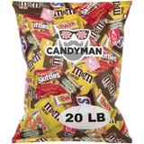 CANDYMAN Bulk Assorted Candy Variety Pack Individually Wrapped Chocolate & Candy Mix, 20 Pound Party Bag Assortment for Holiday Treats, Office Snacks, Gifting, & Favors