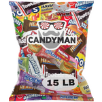 CANDYMAN (15 LB) Chocolate & Candy Bundle with Mixed Fun and Mini Sized Individually Wrapped Treats