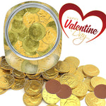 Chocolate Gold Coins Candy Jar with Lid for Party Favor (2-3 Pounds)
