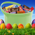 Easter Bucket Color Green with 2 Pound of Variety Chocolate