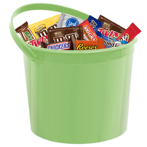 Easter Bucket Color Green with 2 Pound of Variety Chocolate
