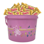 Easter Bucket Color with 2-3 POUND of Twix Chocolate Bar Minis