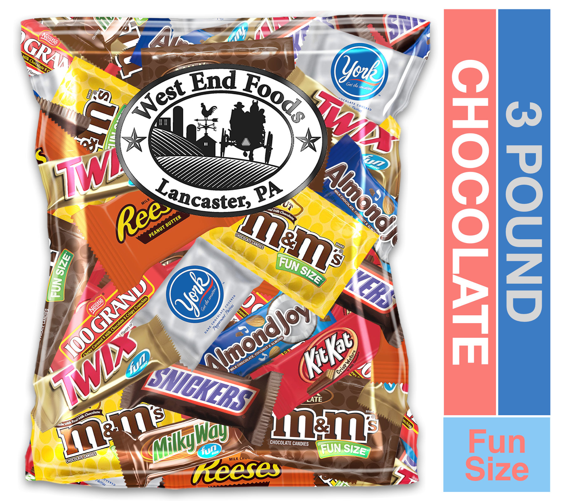 CandyMan Assorted Candy Party Mix, Fun Size (3Lb)